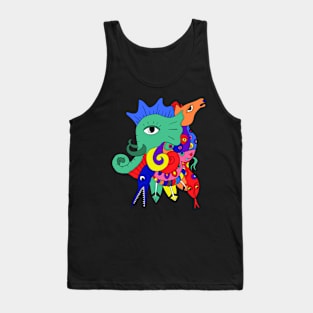 colorful abstract art animal Tank Top